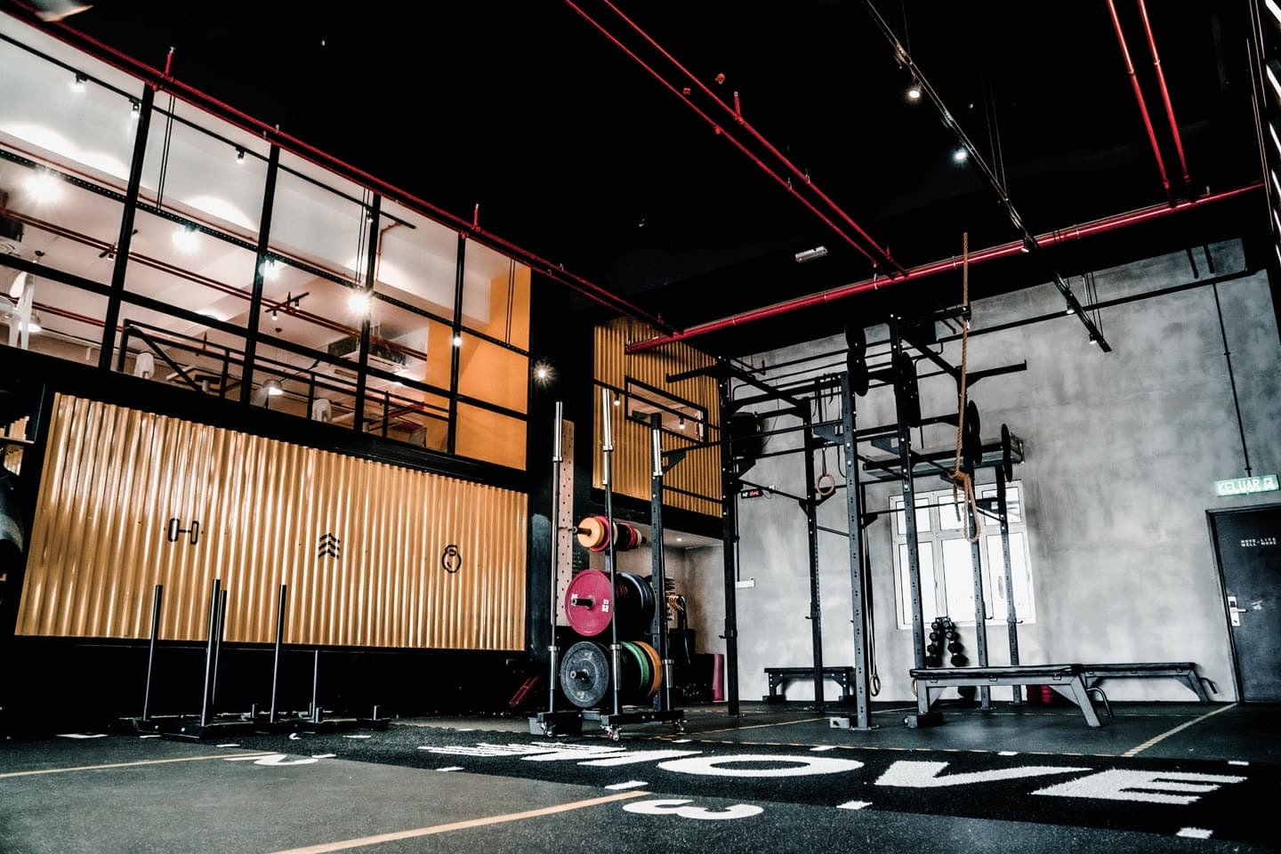 Plateau de musculation d'une salle de sport professionnelle